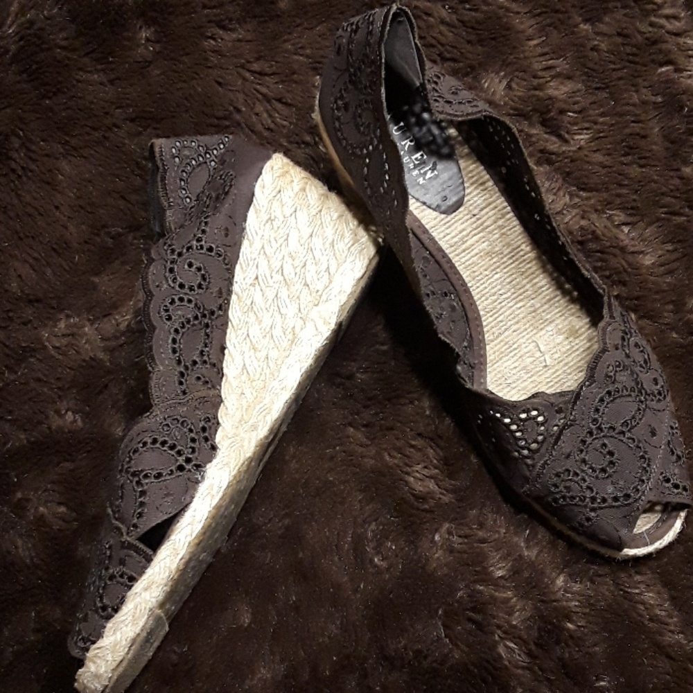Womens"Lauren" By Ralph Lauren Wedges SZ 9 1/2